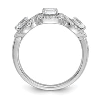 14k White Gold 5/8 ct Lab Grown Diamond VS/SI+ G+ 3 Stone Complete Eng Ring