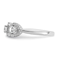 14k White Gold 5/8 ct Lab Grown Diamond VS/SI+ G+ 3 Stone Complete Eng Ring