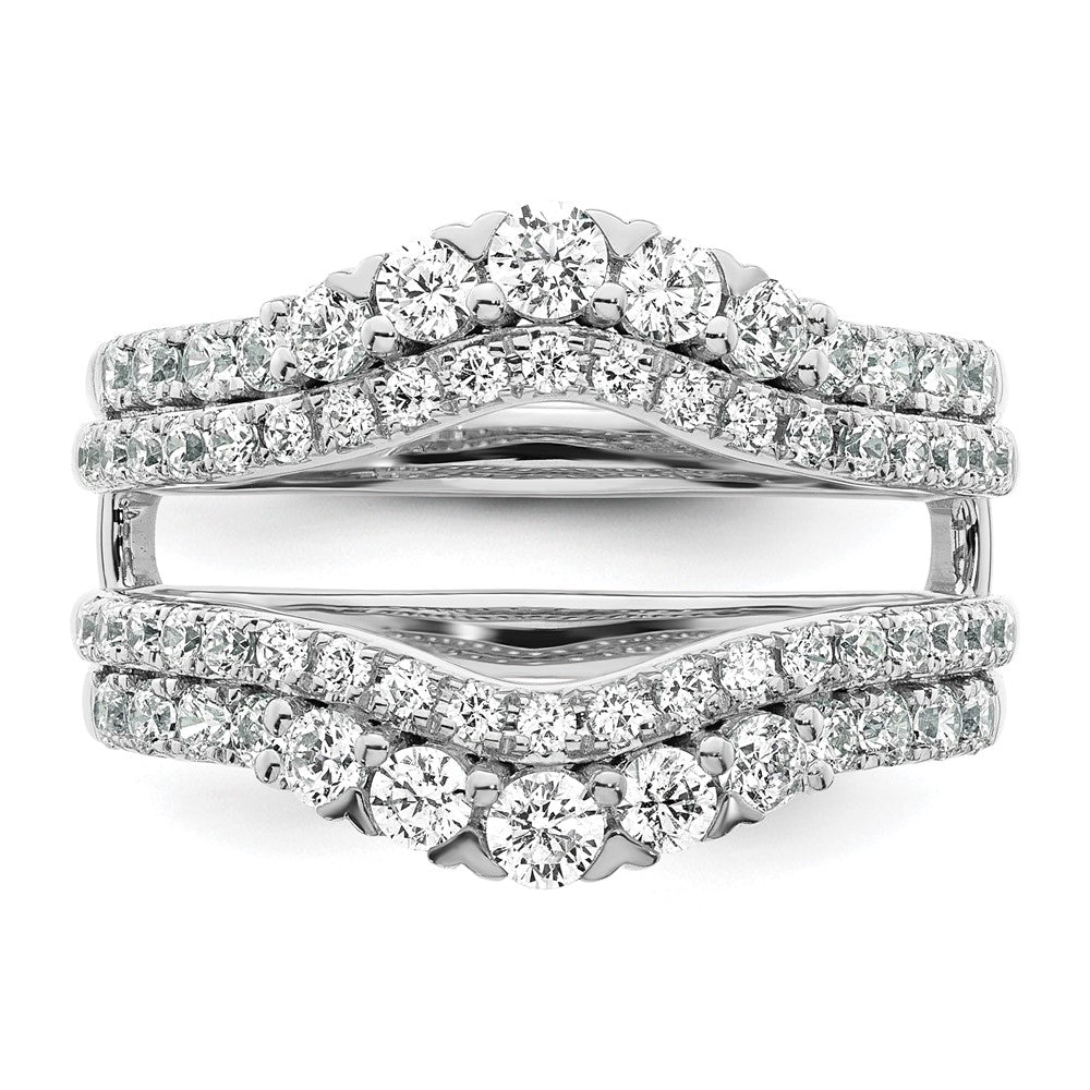 14k White Gold 1 1/4 ct Lab Grown Diamond VS/SI+ G+ Complete Ring Guard