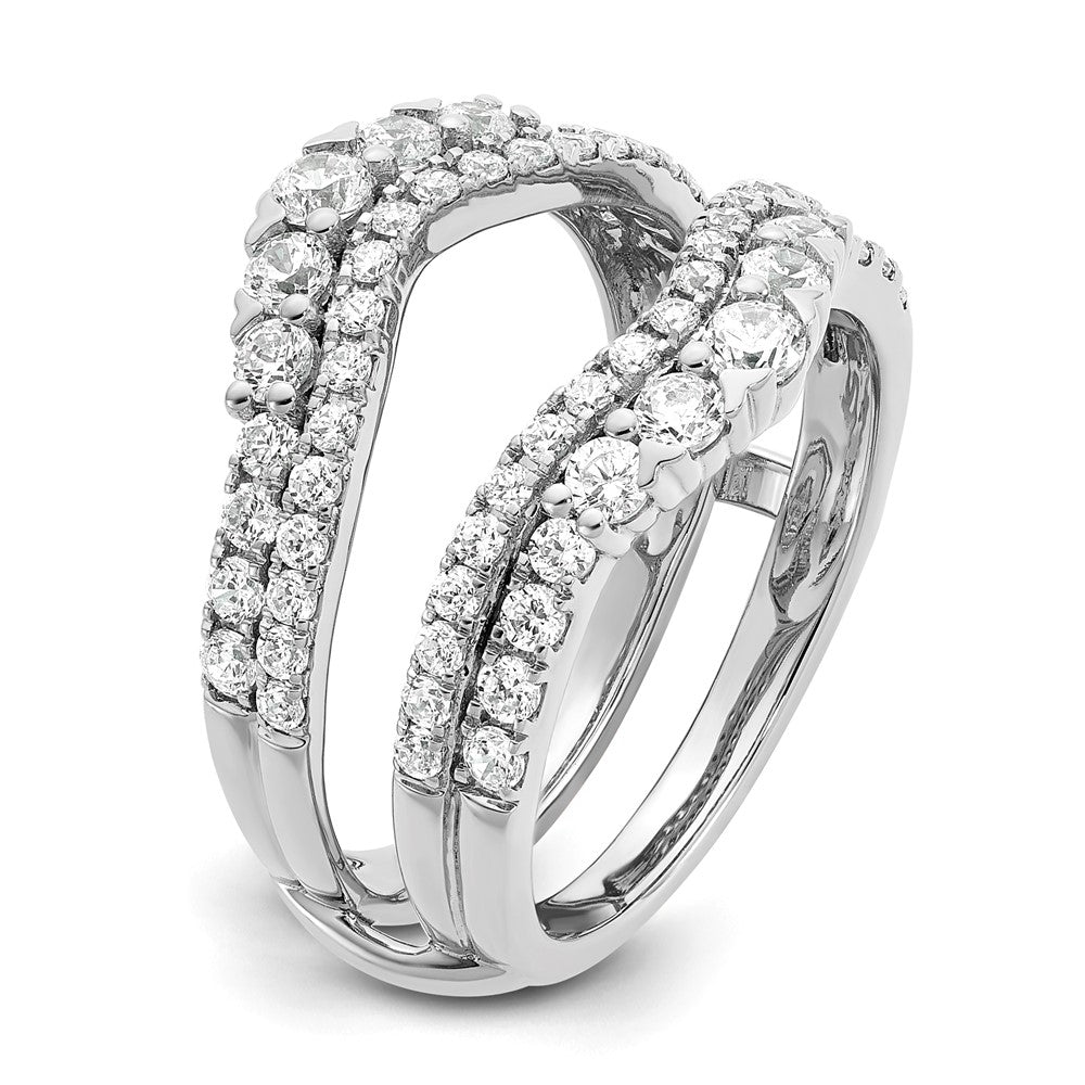 14k White Gold 1 1/4 ct Lab Grown Diamond VS/SI+ G+ Complete Ring Guard