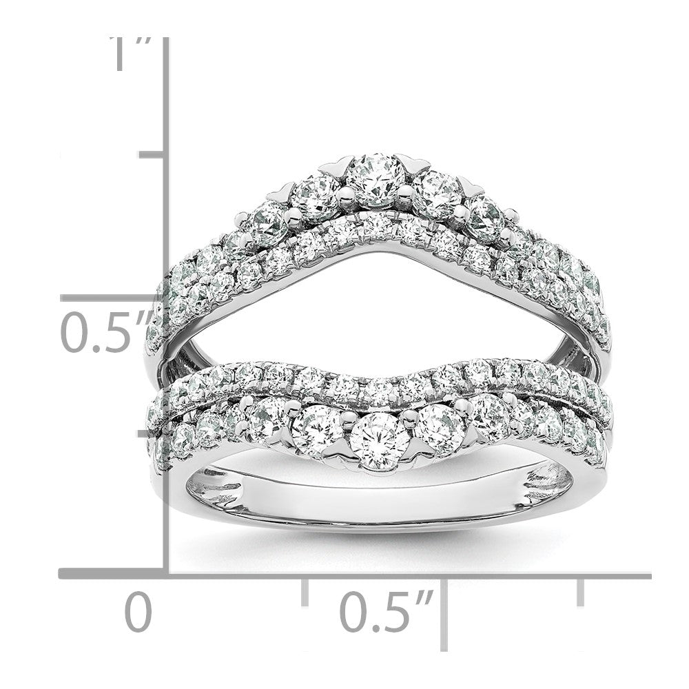 14k White Gold 1 1/4 ct Lab Grown Diamond VS/SI+ G+ Complete Ring Guard