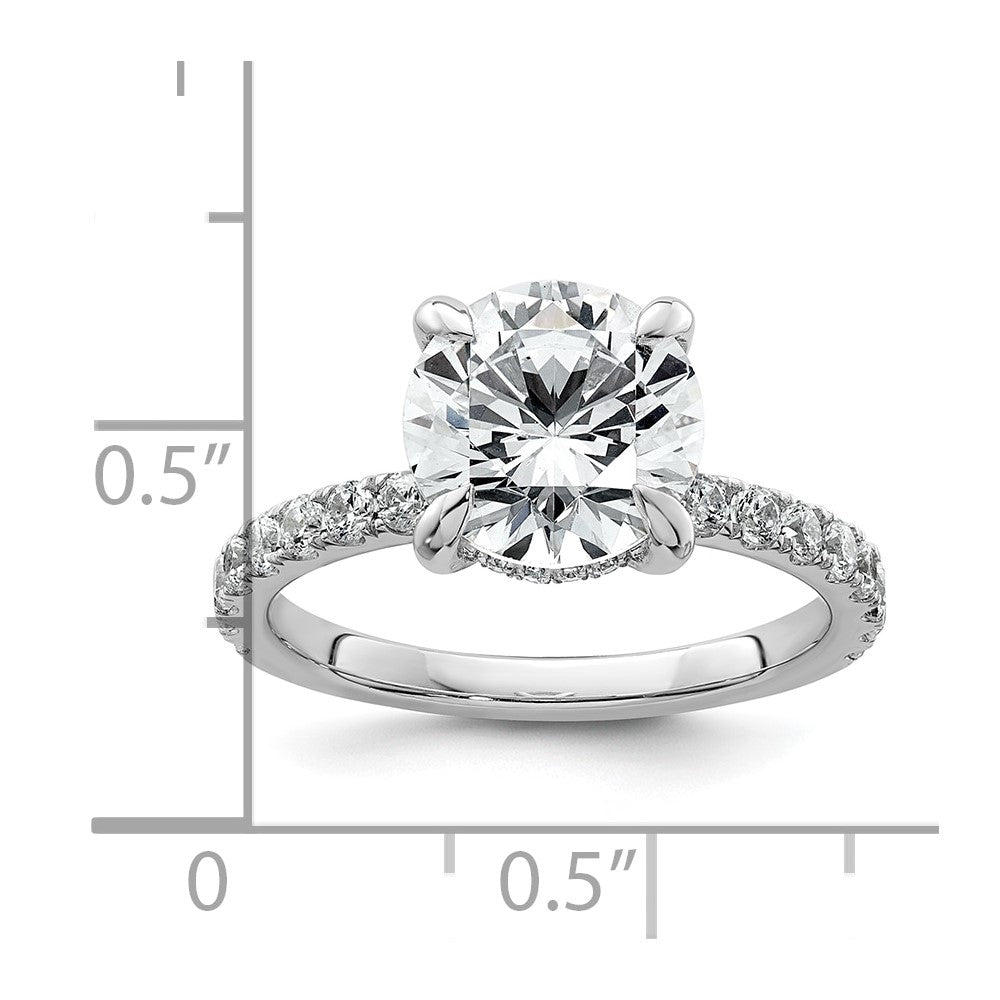 14kw 3 1/2ct Cert Lab Grown Dia VS/SI+ G+ Round Comp Solitaire Eng Ring