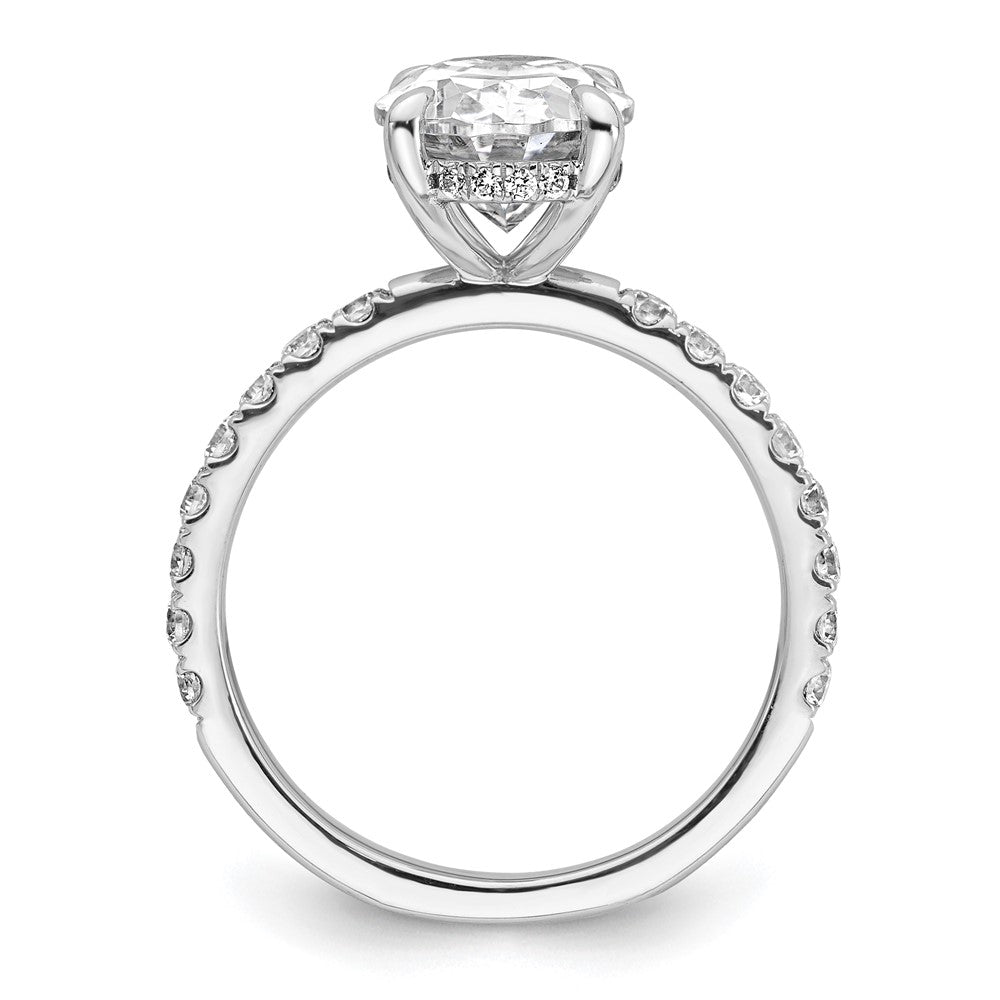 14kw 3 1/2ct Cert Lab Grown Diamond VS+ F+ Oval Comp Solitaire Eng Ring