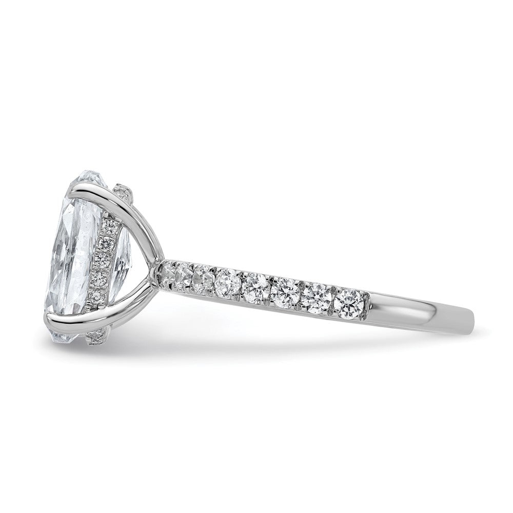 14kw 3 1/2ct Cert Lab Grown Diamond VS+ F+ Oval Comp Solitaire Eng Ring