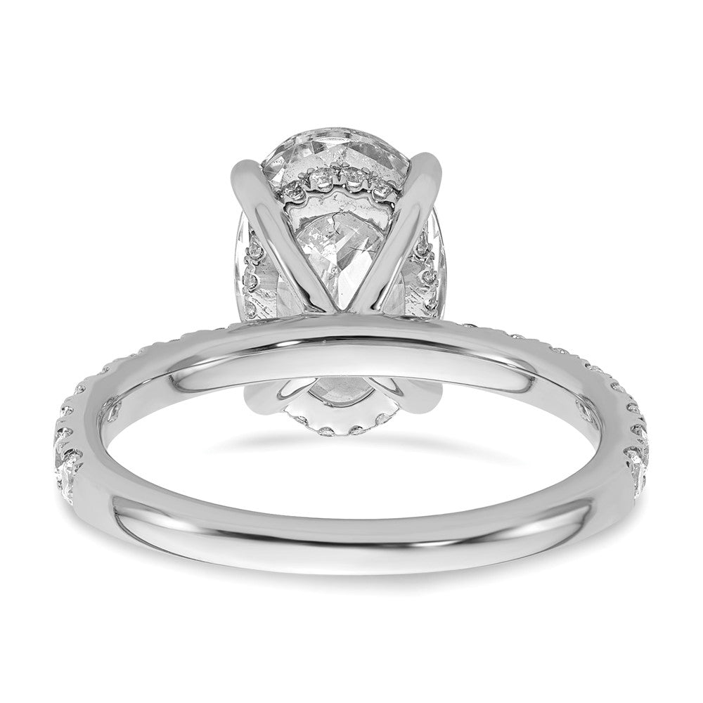 14kw 3 1/2ct Cert Lab Grown Diamond VS+ F+ Oval Comp Solitaire Eng Ring