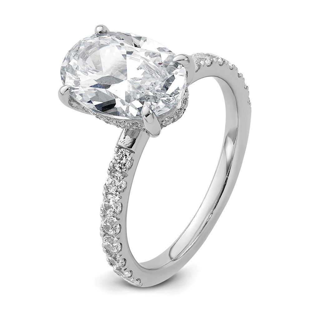 14kw 3 1/2ct Cert Lab Grown Diamond VS/SI+ G+ Oval Comp Solitaire Eng Ring