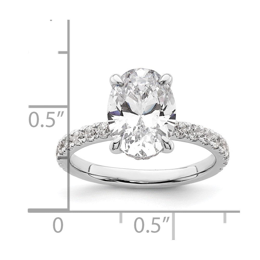 14kw 3 1/2ct Cert Lab Grown Diamond VS/SI+ G+ Oval Comp Solitaire Eng Ring