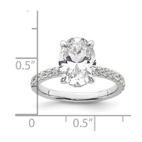 14kw 3 1/2ct Cert Lab Grown Diamond VS+ F+ Oval Comp Solitaire Eng Ring