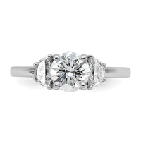 14kw 1 3/8ct Cert Lab Grown Diamond VS/SI+ G+ Round Comp 3 Stone Eng Ring