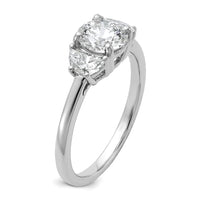 14kw 1 3/8ct Cert Lab Grown Diamond VS/SI+ G+ Round Comp 3 Stone Eng Ring