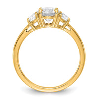 14k 3/8ct Lab Grown Diamond VS+ F+ 1ct Center Round Semi 3 Stone Eng Ring