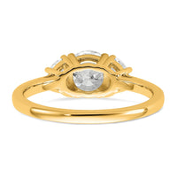 14k 3/8ct Lab Grown Diamond VS+ F+ 1ct Center Round Semi 3 Stone Eng Ring
