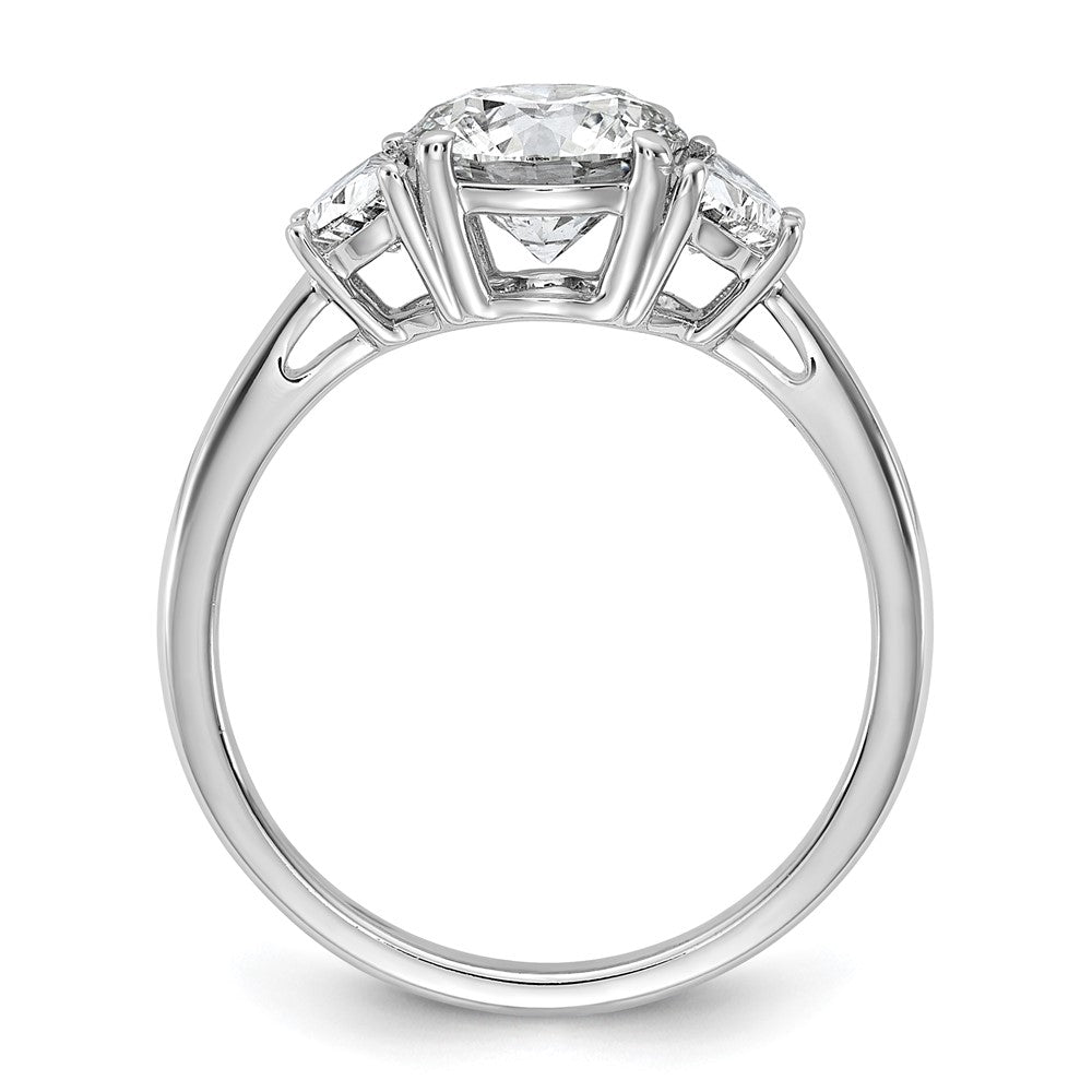 14kw 2ct Cert Lab Grown Diamond VS+F+ Round Comp 3 Stone Eng Ring