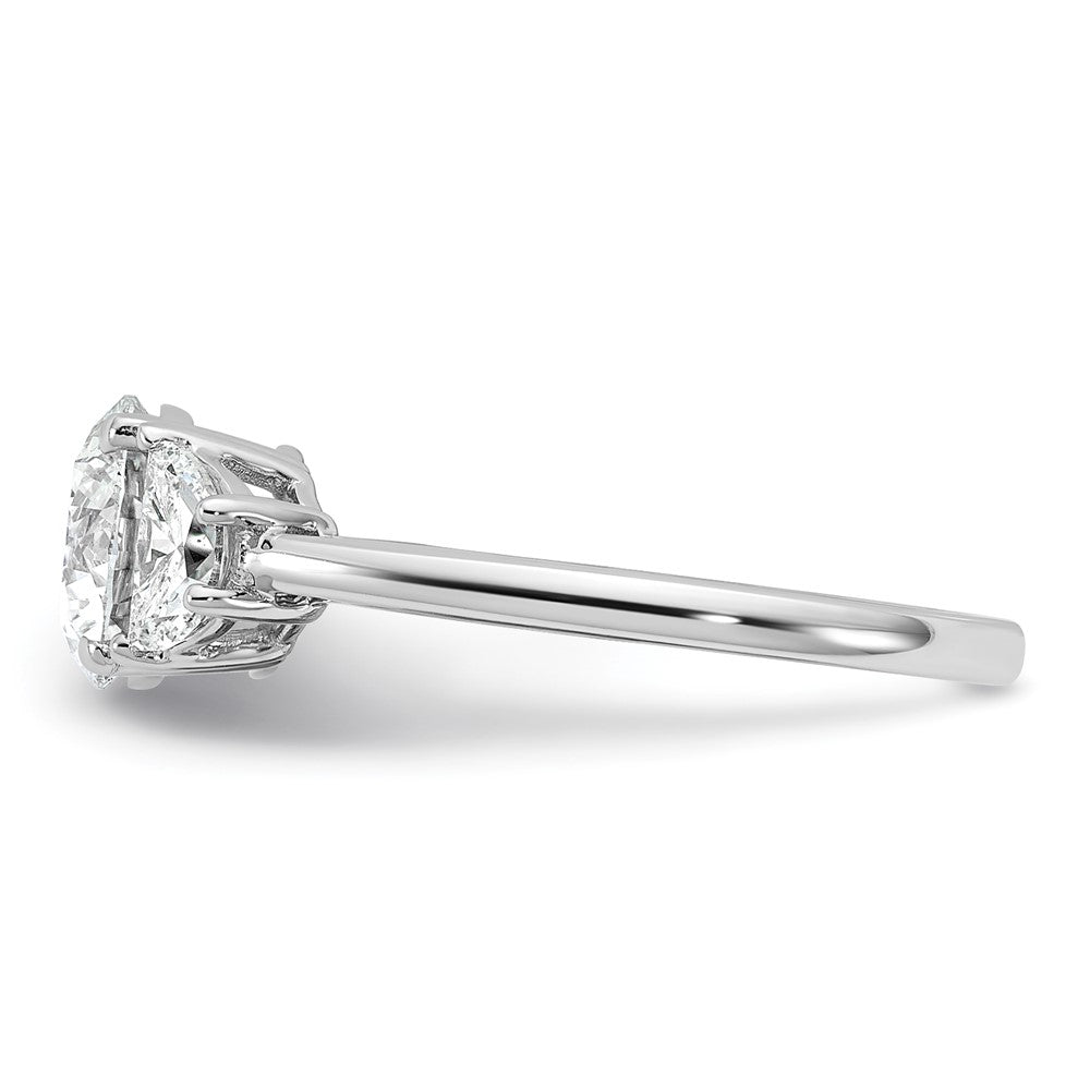 14kw 2ct Cert Lab Grown Diamond VS+F+ Round Comp 3 Stone Eng Ring