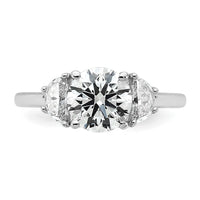14kw 2ct Cert Lab Grown Diamond VS+F+ Round Comp 3 Stone Eng Ring