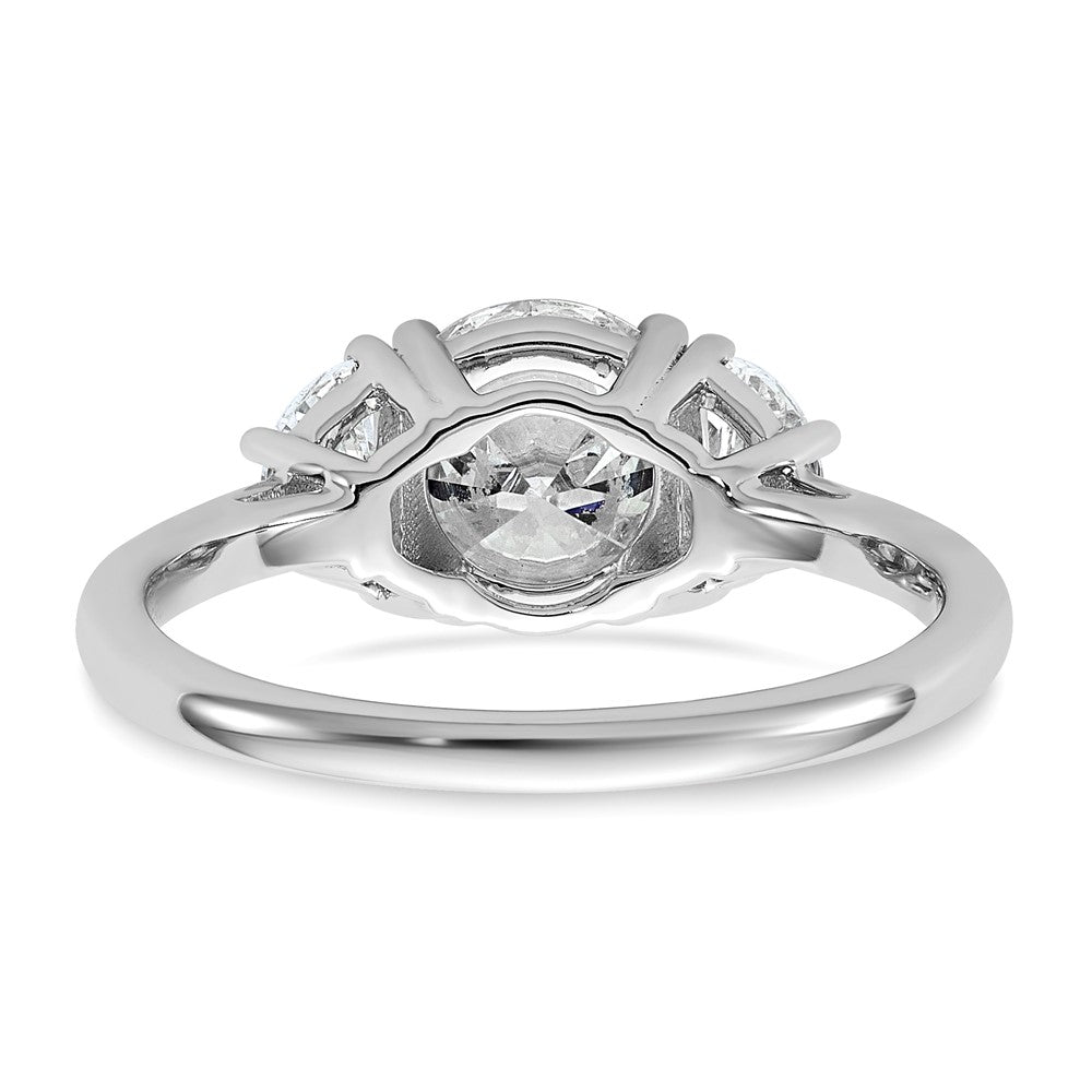 14kw 2ct Cert Lab Grown Diamond VS+F+ Round Comp 3 Stone Eng Ring