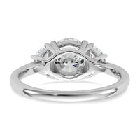 14kw 2ct Cert Lab Grown Diamond VS+F+ Round Comp 3 Stone Eng Ring