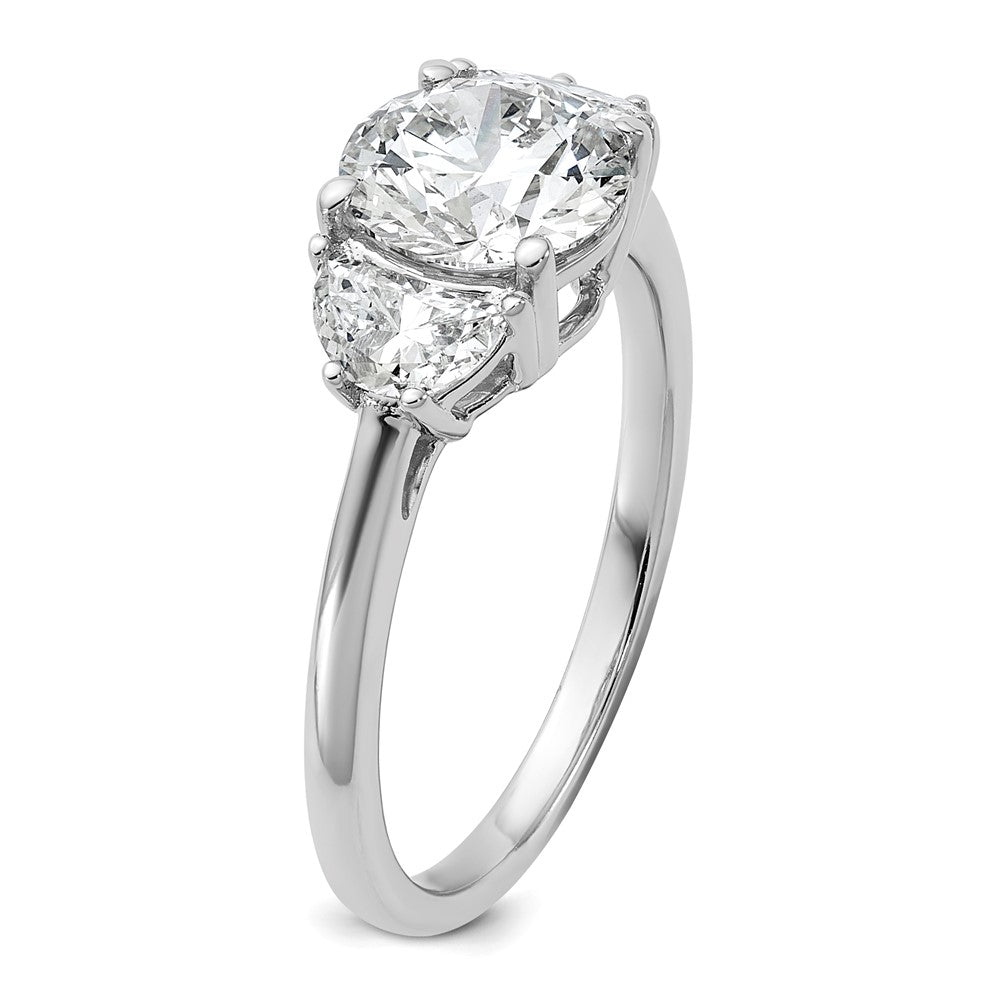 14kw 2ct Cert Lab Grown Diamond VS+F+ Round Comp 3 Stone Eng Ring