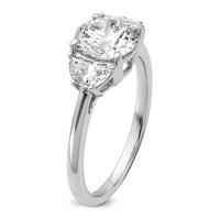 14kw 2ct Cert Lab Grown Diamond VS+F+ Round Comp 3 Stone Eng Ring