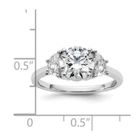 14kw 2ct Cert Lab Grown Diamond VS+F+ Round Comp 3 Stone Eng Ring