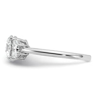 14kw 1/2ct Lab Grown Dia VS+ F+ 1 1/2ct Center Round Semi 3 Stone Eng Ring