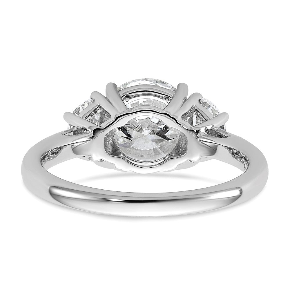 14kw 2 1/2ct Cert Lab Grown Diamond VS/SI+ G+ Round Comp 3 Stone Eng Ring
