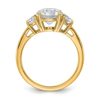 14k 2 1/2ct Cert Lab Grown Diamond VS+F+ Round Comp 3 Stone Eng Ring