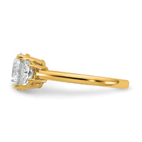 14k 2 1/2ct Cert Lab Grown Diamond VS/SI+ G+ Round Comp 3 Stone Eng Ring