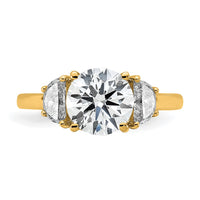 14k 2 1/2ct Cert Lab Grown Diamond VS+F+ Round Comp 3 Stone Eng Ring