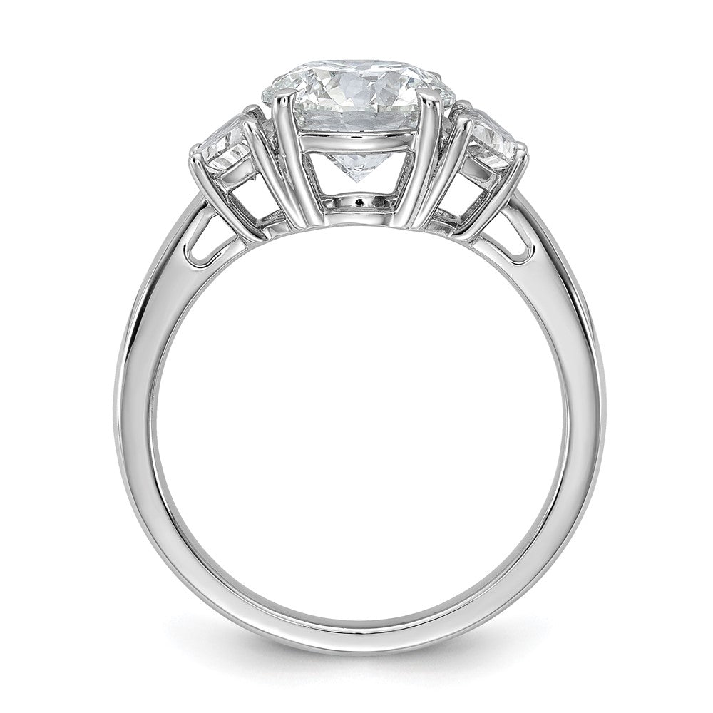 14kw 1/2ct Lab Grown Diamond VS/SI+ G+ 2ct Round Semi 3 Stone Eng Ring