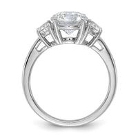 14kw 1/2ct Lab Grown Diamond VS+ F+ 2ct Round Semi 3 Stone Eng Ring