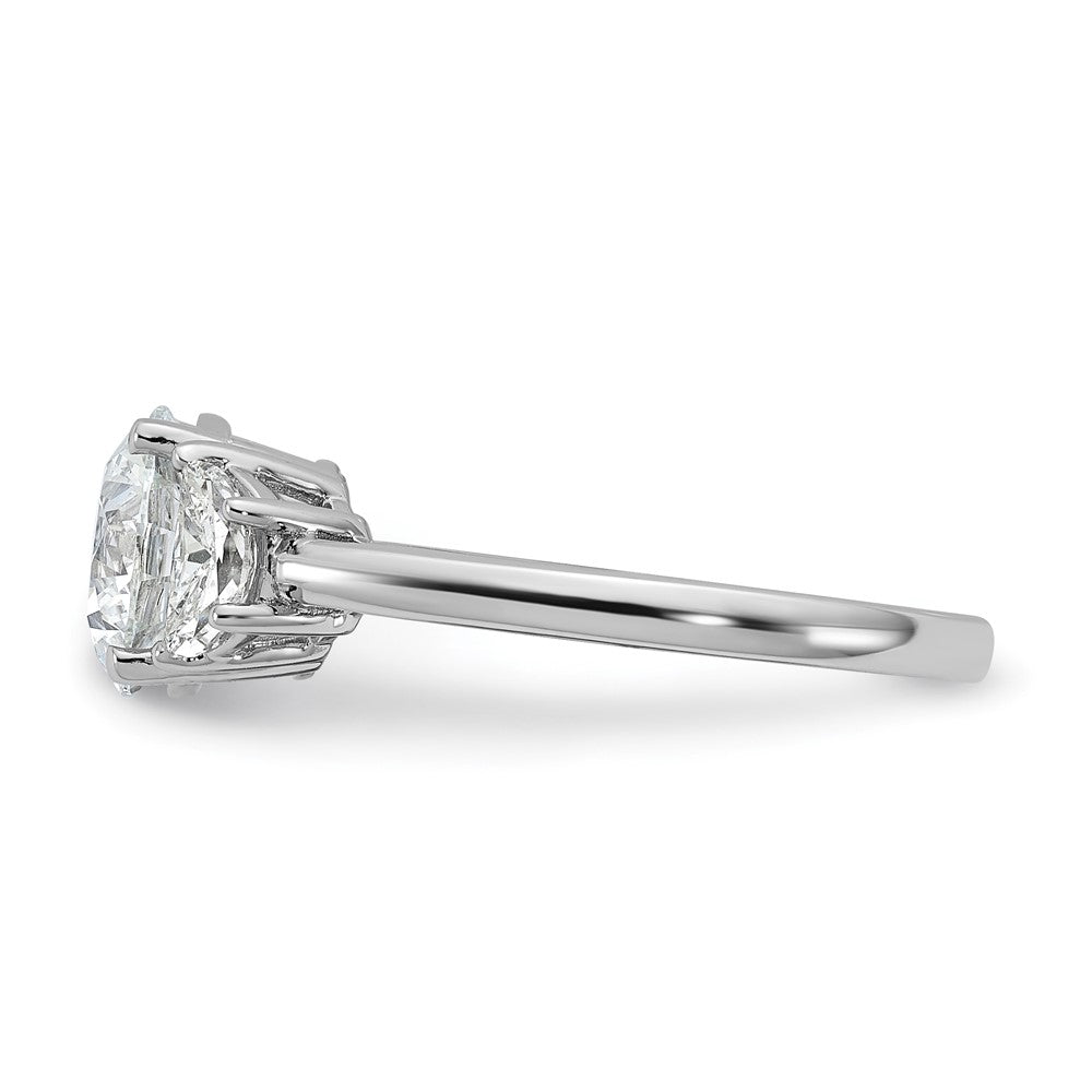 14kw 1/2ct Lab Grown Diamond VS+ F+ 2ct Round Semi 3 Stone Eng Ring