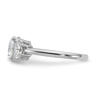 14kw 1/2ct Lab Grown Diamond VS+ F+ 2ct Round Semi 3 Stone Eng Ring