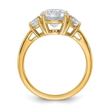 14k 1/2ct Lab Grown Diamond VS/SI+ G+ 2ct Round Semi 3 Stone Eng Ring