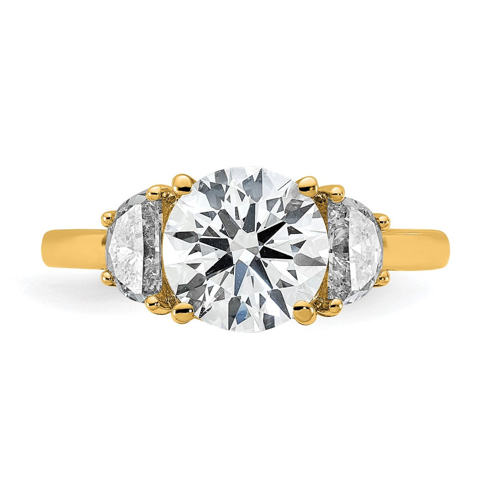14k 1/2ct Lab Grown Diamond VS/SI+ G+ 2ct Round Semi 3 Stone Eng Ring