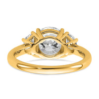 14k 1/2ct Lab Grown Diamond VS/SI+ G+ 2ct Round Semi 3 Stone Eng Ring