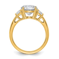 14k 3 1/8ct Cert Lab Grown Diamond VS/SI+ G+ Round Comp 3 Stone Eng Ring