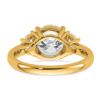 14k 3 1/8ct Cert Lab Grown Diamond VS/SI+ G+ Round Comp 3 Stone Eng Ring