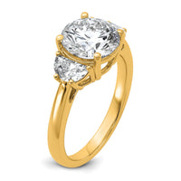 14k 3 1/8ct Cert Lab Grown Diamond VS/SI+ G+ Round Comp 3 Stone Eng Ring