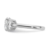 14kw 5/8ct Lab Grown Diamond VS/SI+ G+ 2 1/2ct Round Semi 3 Stone Eng Ring