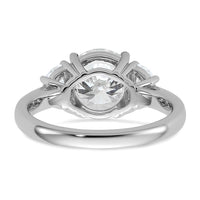 14kw 5/8ct Lab Grown Diamond VS/SI+ G+ 2 1/2ct Round Semi 3 Stone Eng Ring