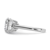 14kw 4ct Cert Lab Grown Diamond VS/SI+ G+ Round Comp 3 Stone Eng Ring