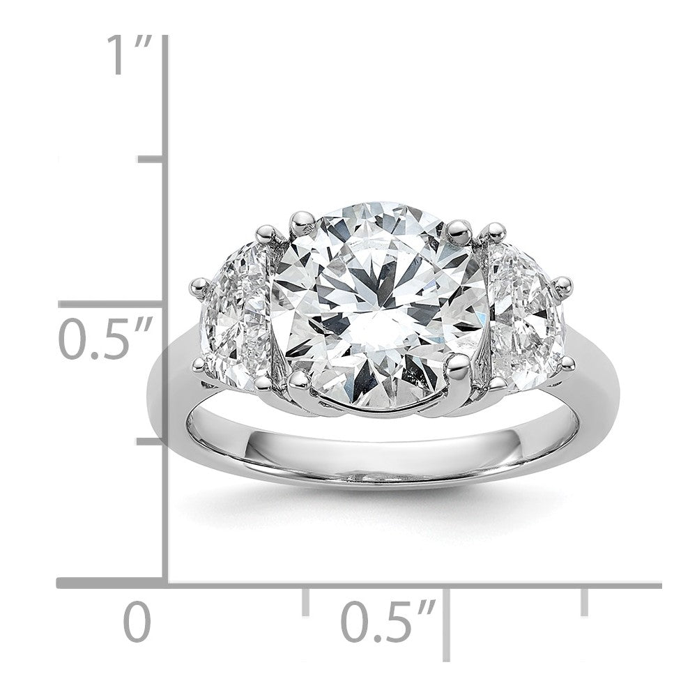 14kw 4ct Cert Lab Grown Diamond VS/SI+ G+ Round Comp 3 Stone Eng Ring