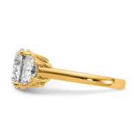 14k 4ct Cert Lab Grown Diamond VS+F+ Round Comp 3 Stone Eng Ring