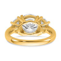 14k 4ct Cert Lab Grown Diamond VS+F+ Round Comp 3 Stone Eng Ring