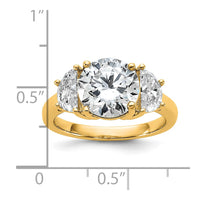 14k 4ct Cert Lab Grown Diamond VS+F+ Round Comp 3 Stone Eng Ring