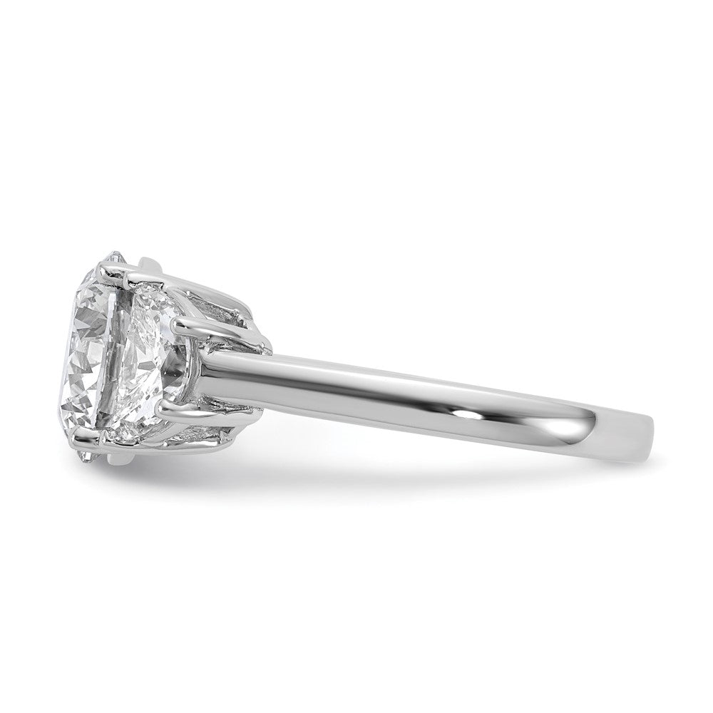14kw 1ct Lab Grown Diamond VS+ F+ 3ct Round Semi 3 Stone Eng Ring
