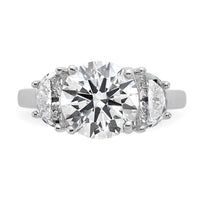 14kw 1ct Lab Grown Diamond VS/SI+ G+ 3ct Round Semi 3 Stone Eng Ring