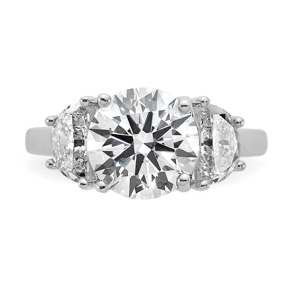 14kw 1ct Lab Grown Diamond VS+ F+ 3ct Round Semi 3 Stone Eng Ring