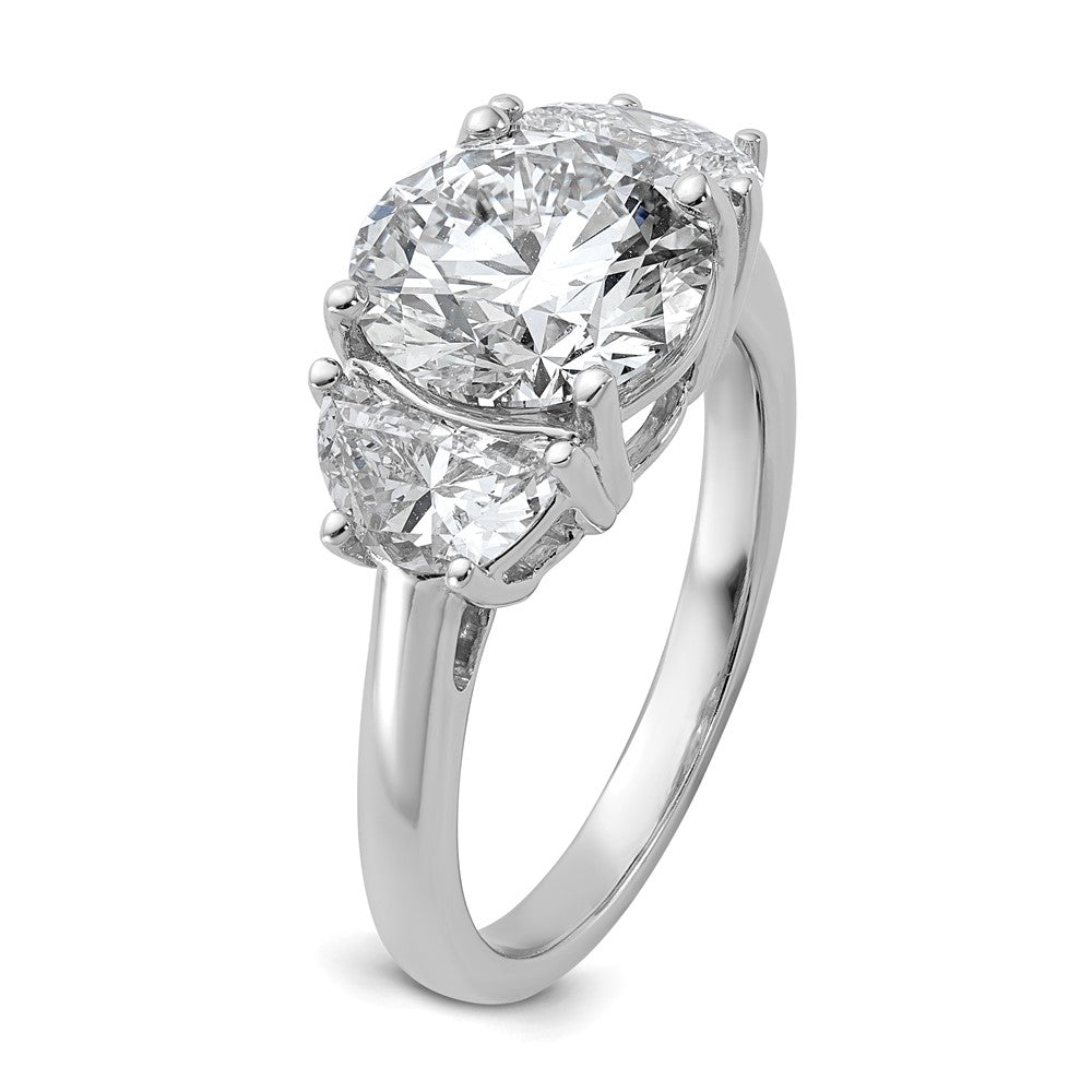 14kw 1ct Lab Grown Diamond VS/SI+ G+ 3ct Round Semi 3 Stone Eng Ring